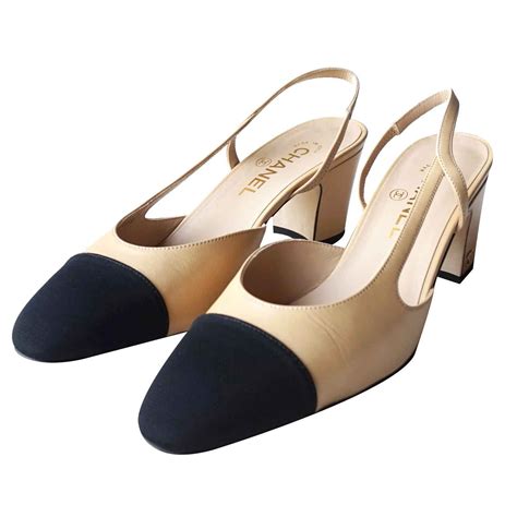 slingbacks chanel beige|Chanel slingback online shop.